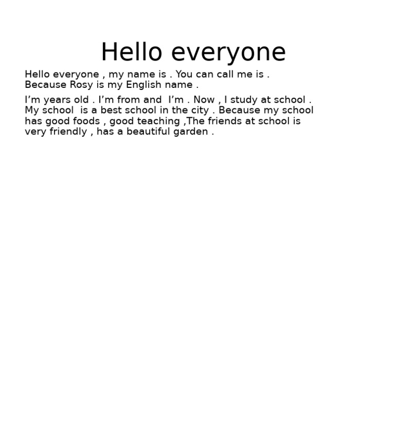 Hello Everyone | PDF