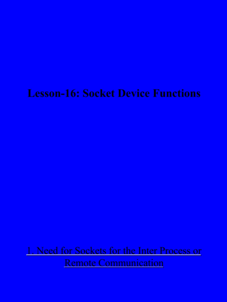 Socket Functions in Embedded Systems | PDF | Network Socket | Port ...