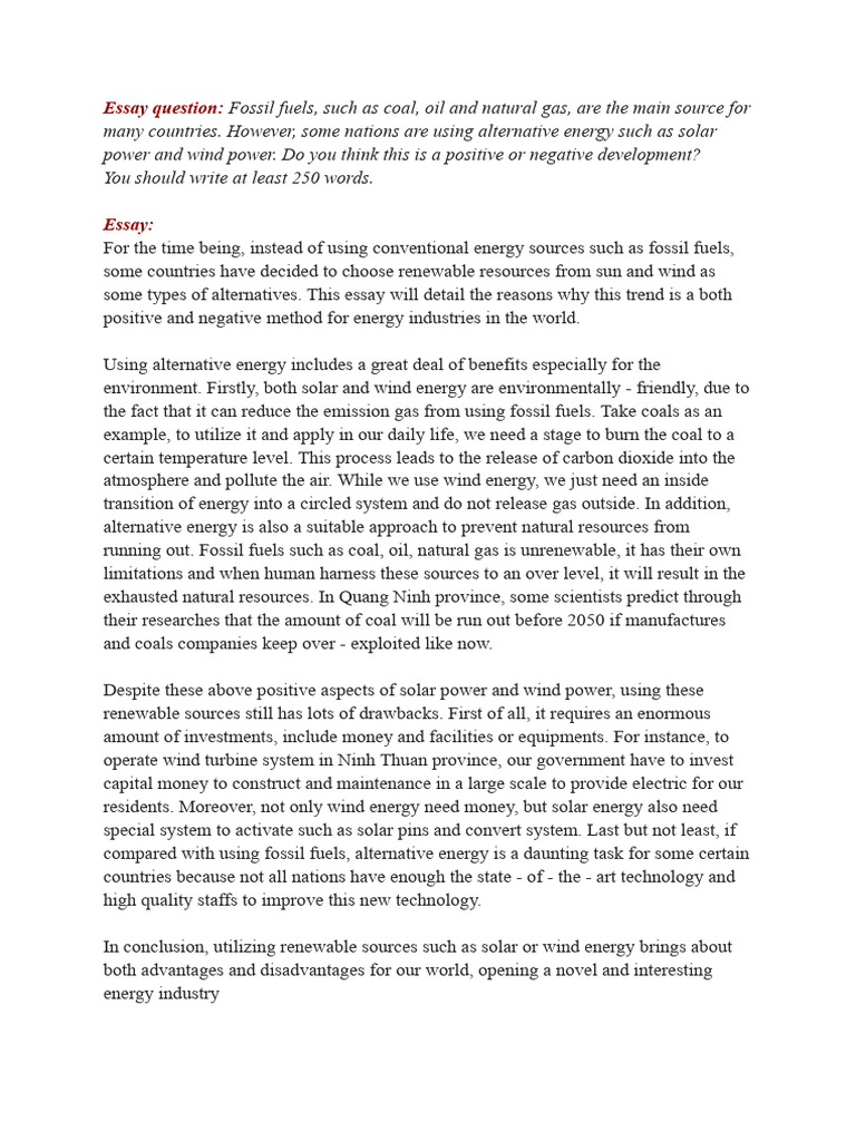 Pros and Cons of Renewable Energy Use | PDF | Renewable Energy | Energy ...