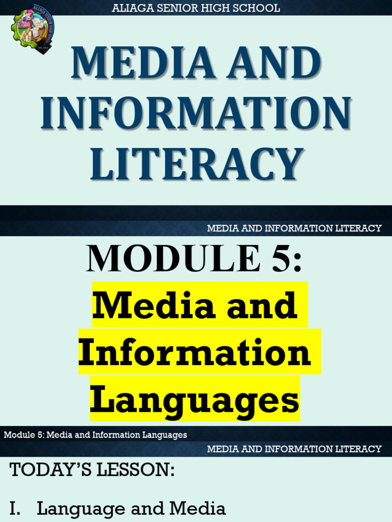 Media and Information Languages Module | PDF | Information | Literacy