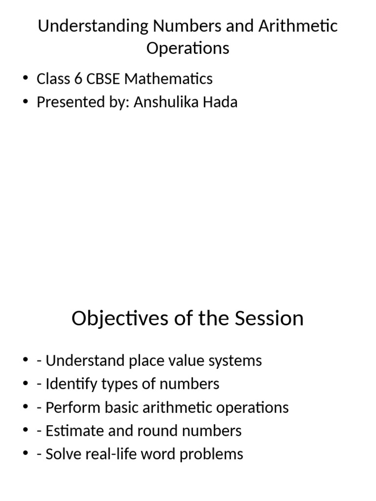 Class 6 Arithmetic Operations Guide | PDF