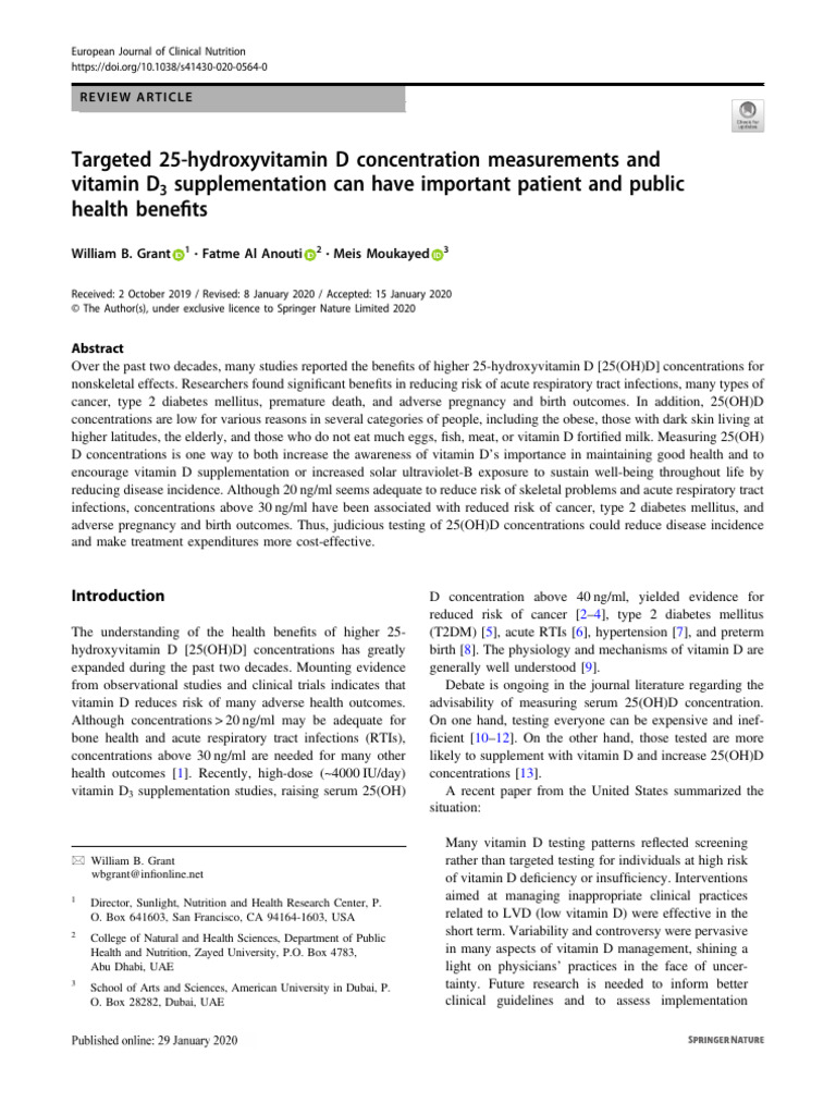Targeted 25 Hydroxyvitamin D Concentration Measurements | PDF | Vitamin ...