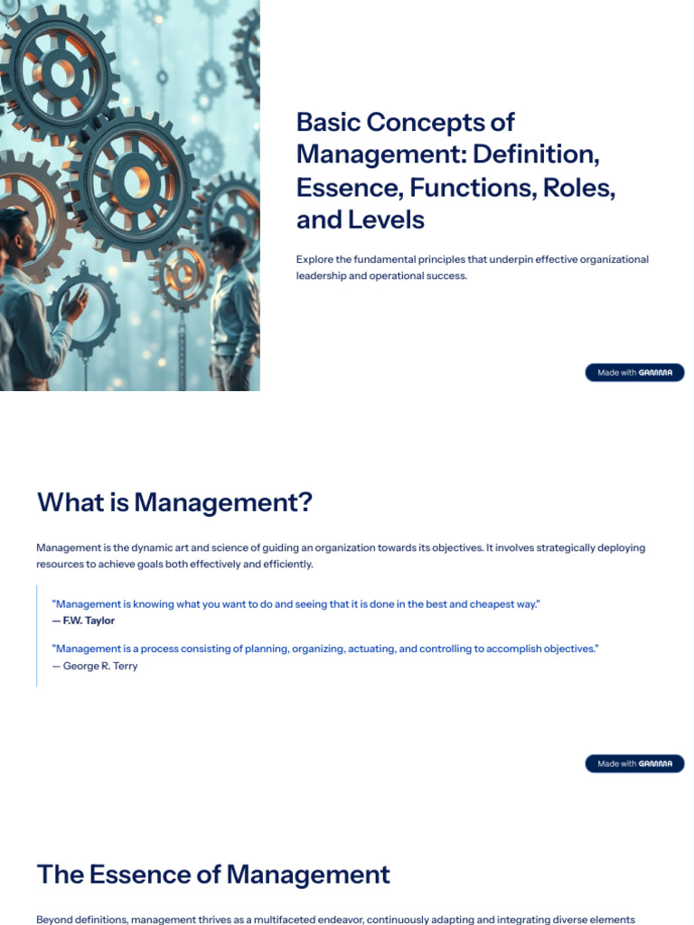 Essence and Functions of Management | PDF | Goal | Leadership