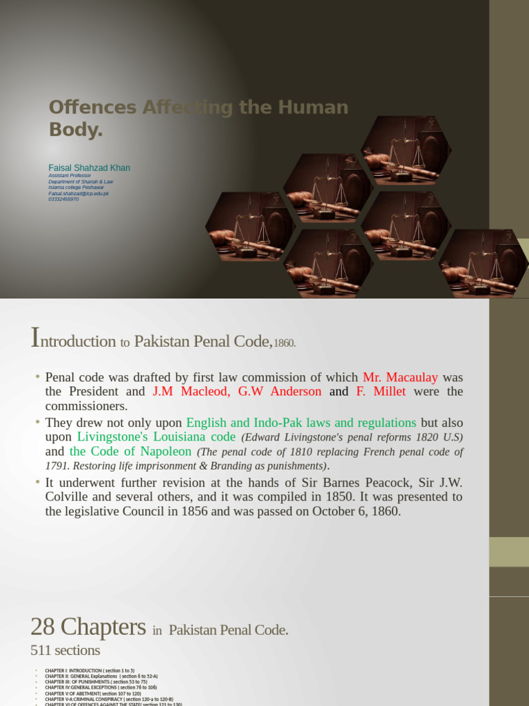 Human Body Offences in Pakistan Penal Code | PDF | Kidnapping | Misconduct