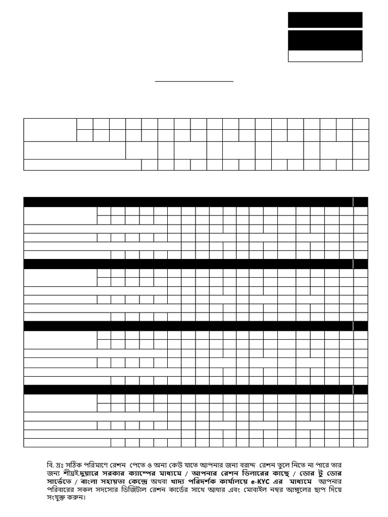 Ration Card Form 4 Application Guide | PDF | Authentication | Access ...