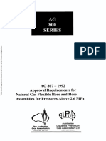 AG 807-1992 Approval Requirements For Natural Gas Flexible Hose and Hose Assemblies For Pressures Above 2.6 M