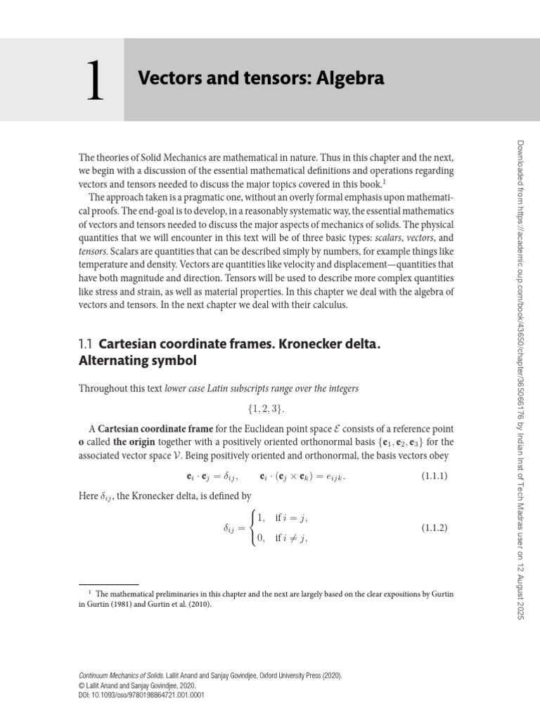 Vectors Tensors | PDF | Eigenvalues And Eigenvectors | Tensor