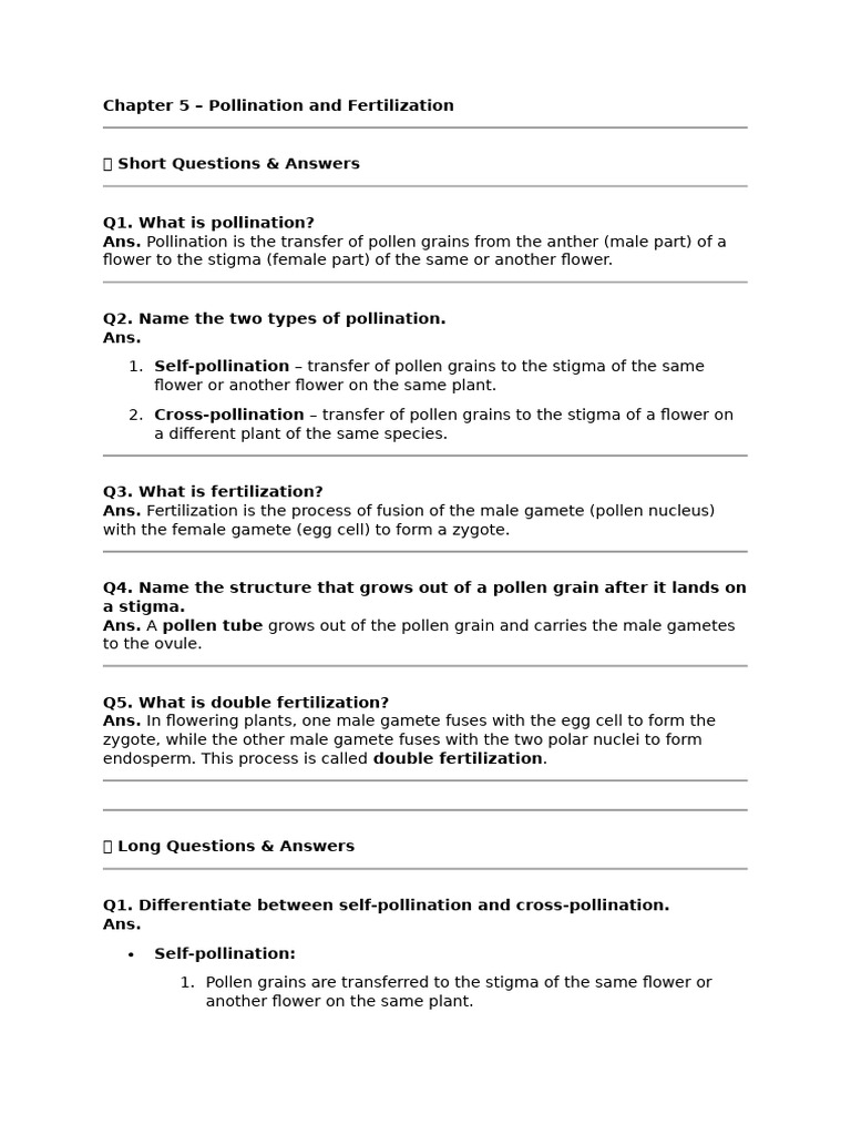 Pollination and Fertilization Explained | PDF | Pollination | Fertilisation