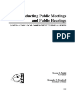 Conducting Public Meetings and Public Hearings: James A. Coon Local Government Technical Series