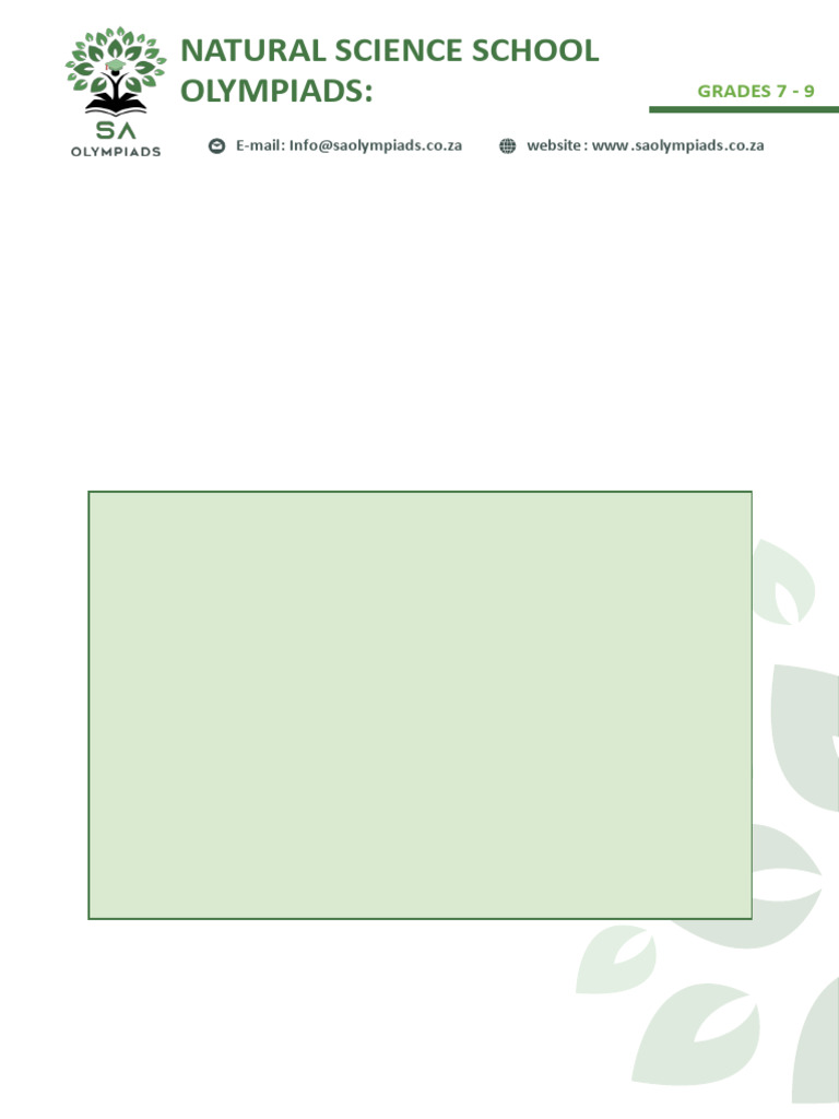 Grade 9 Natural Science Olympiad 2024 | PDF | Rock (Geology) | Digestion