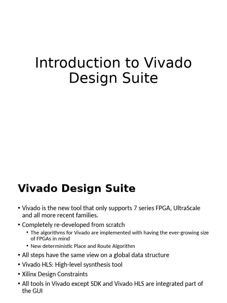 Introduction To Vivado Design Suite | PDF