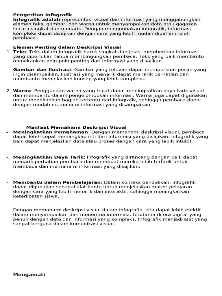 Memahami Deskripsi Visual Infografik | PDF