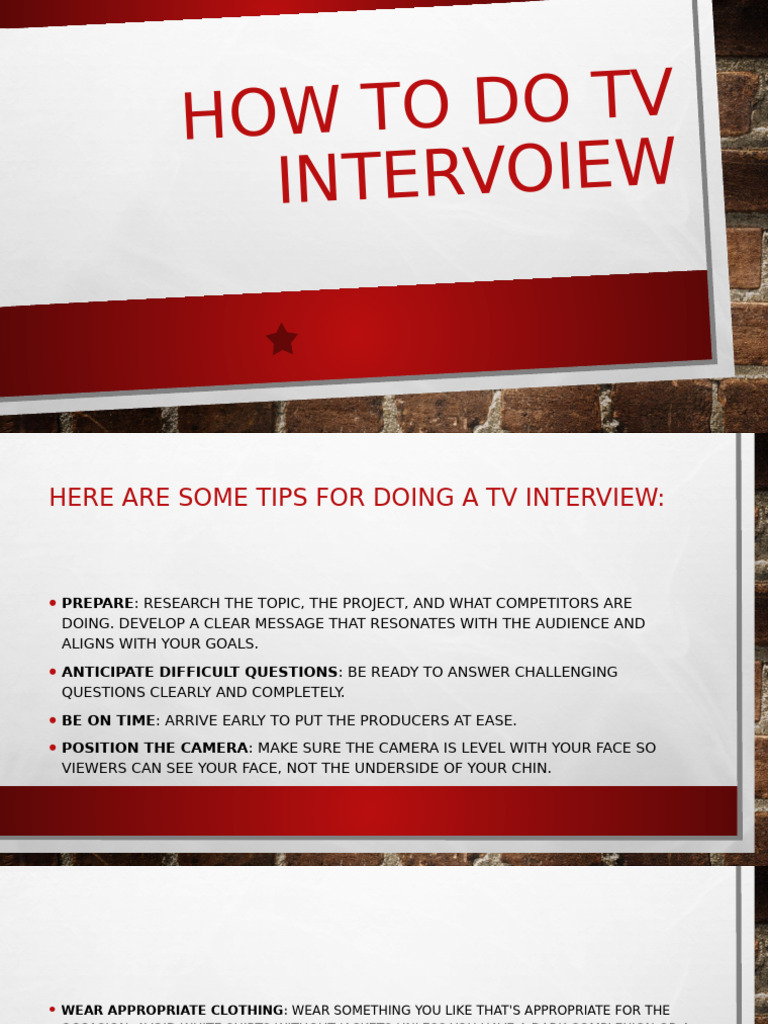Tips for Successful TV Interviews | PDF | Thought