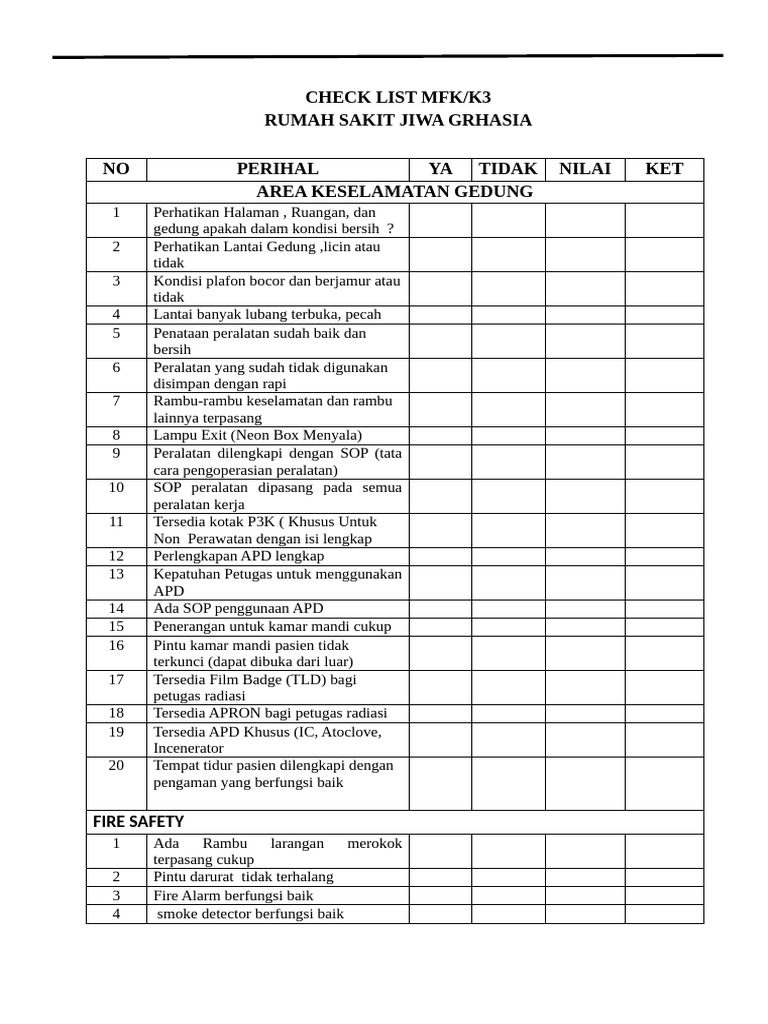 Check List MFK | PDF