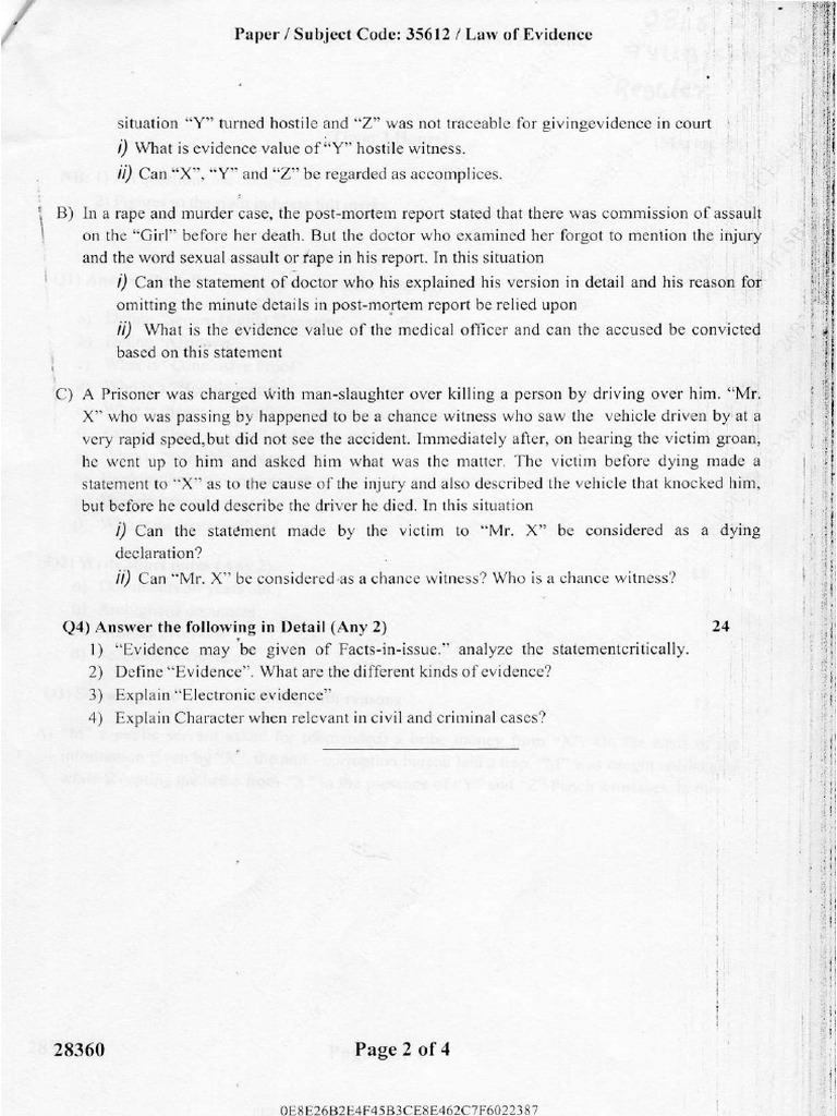 Law of Evidence1111 | PDF