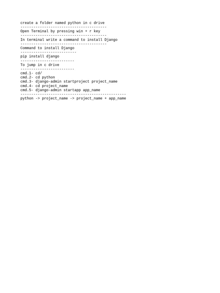 Django Setup in C Drive | PDF