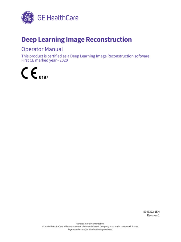 Deep Learning Image Reconstruction Manual | PDF | Ct Scan | Medical Imaging