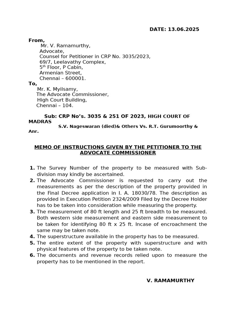 Memo of Instruction Corrected | PDF