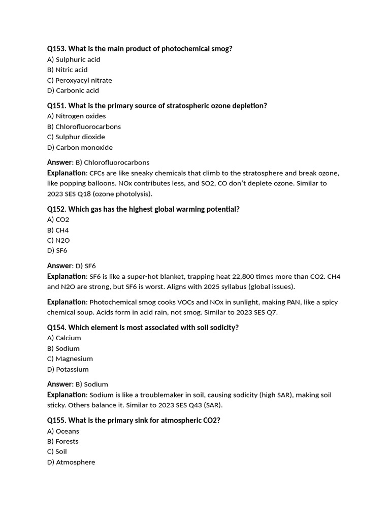 Key Environmental Science Questions | PDF
