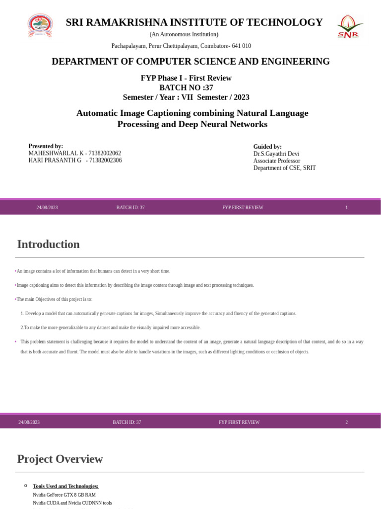 Automatic Image Captioning Project Review | PDF | Deep Learning ...