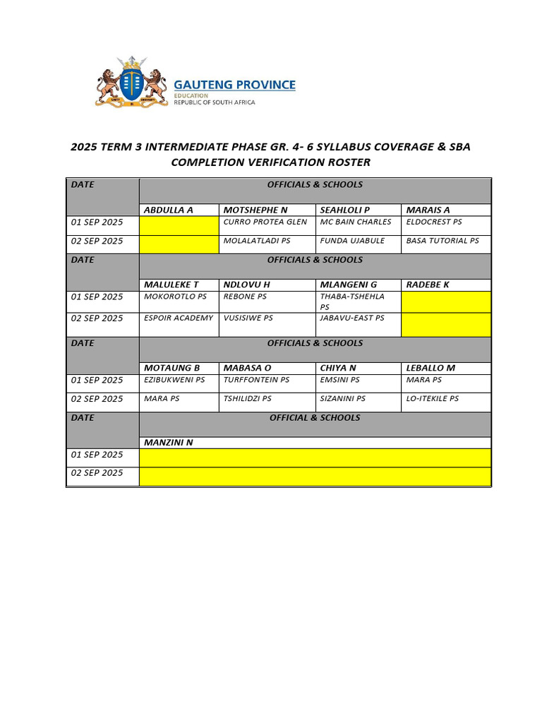 2025 Term 3 Syllabus Coverage & SBA Completion Verification | PDF ...