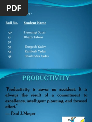 Productivity