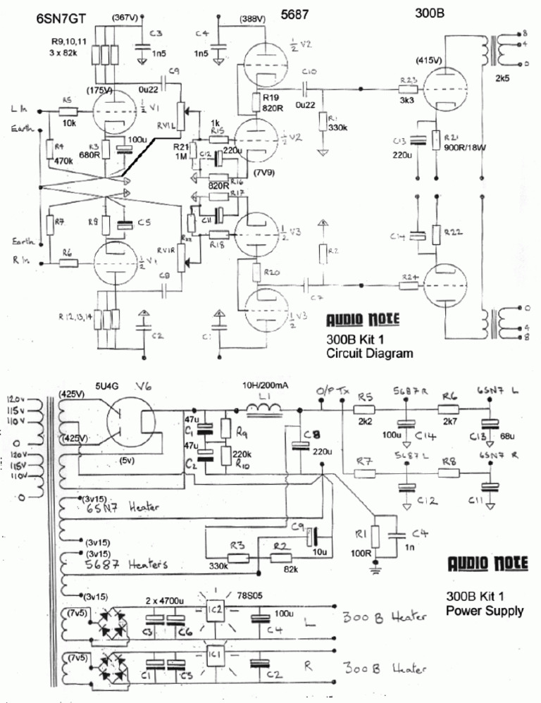 Audionote 300b Kit1 Schematic | PDF