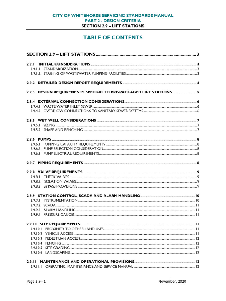 Section 29 Lift Stations | PDF | Pumping Station | Sanitary Sewer