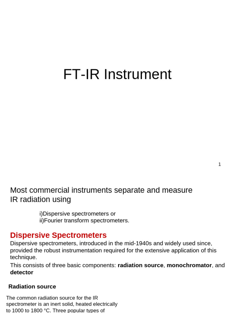 FT-IR Spectrometer Overview and Components | PDF | Interferometry ...