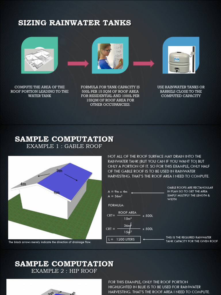 Sizing Rainwater Harvesting Tanks | PDF | Area | Geometry