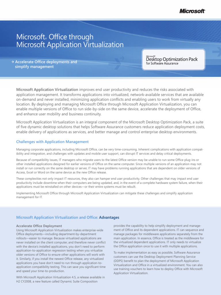 Optimize Office with Microsoft App Virtualization | PDF ...