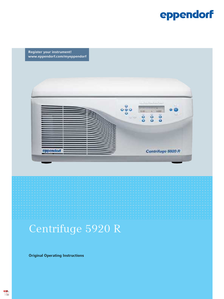 Eppendorf Centrifuge 5920 R Manual | PDF
