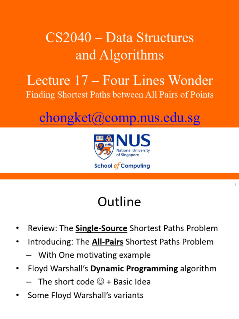 APSP and Floyd Warshall Algorithm | PDF | Combinatorics | Graph Theory