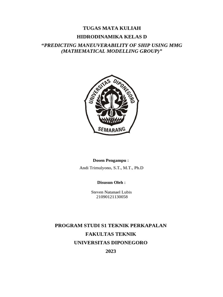 Prediksi Manuver Kapal dengan MMG | PDF