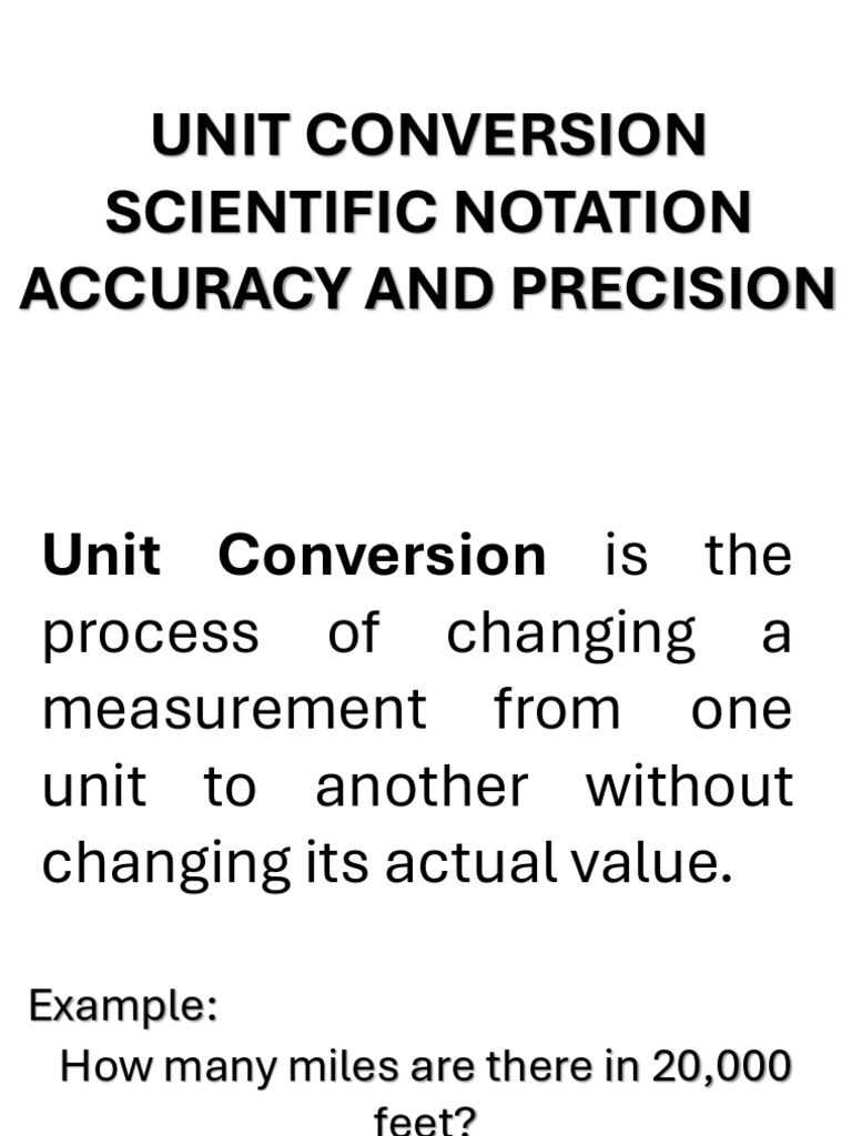 Unit Conversion and Scientific Notation | PDF | Significant Figures ...