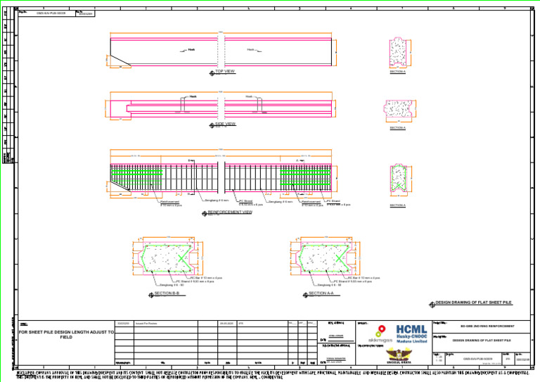 Design Drawing for Flat Sheet Pile | PDF
