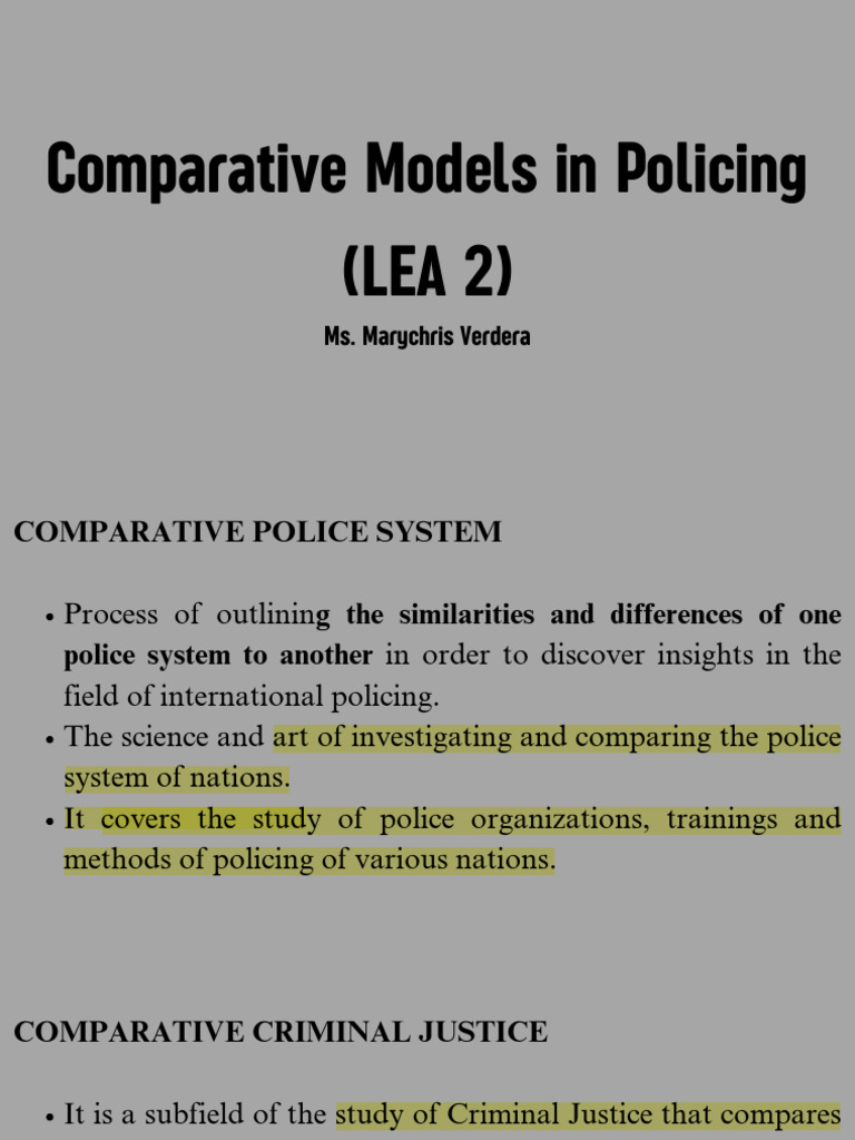 Comparative Models in Global Policing | PDF | International Criminal ...