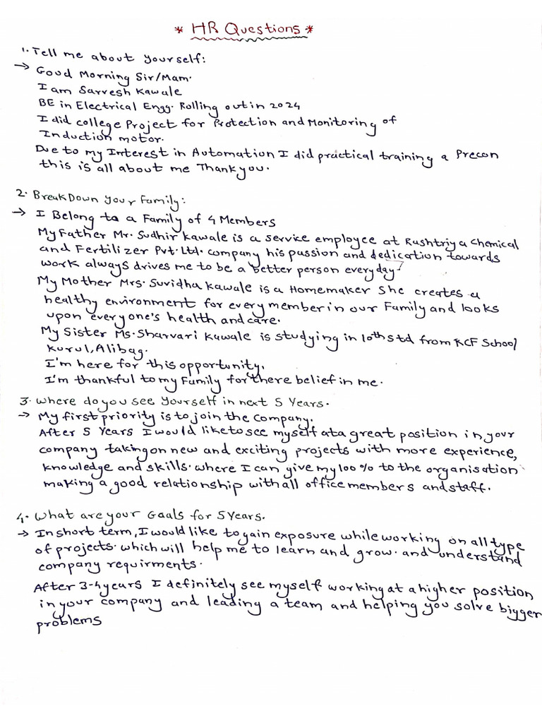 HR Questions & Answers | PDF