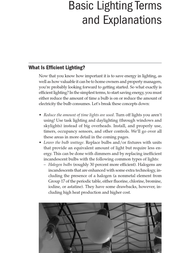 Efficient Lighting Basics Explained | PDF | Incandescent Light Bulb ...