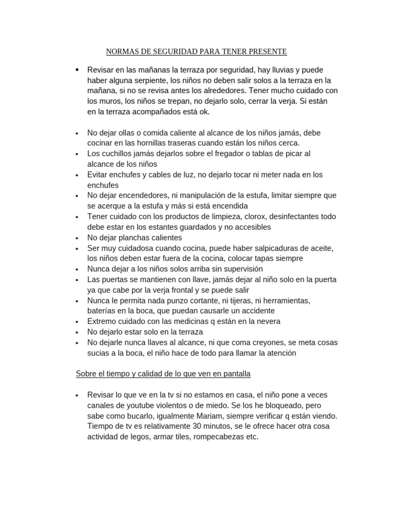 Normas de Seguridad Infantil en el Hogar | PDF | Estufa de cocina