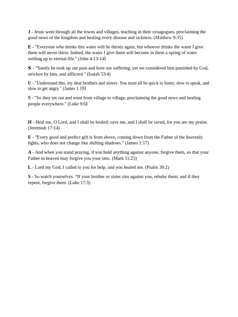 Healing Scriptures from the Bible | PDF