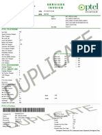 Services Invoice: PTCL Telephone