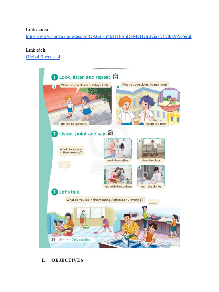 Group 3. Unit 14 - Daily Activities - Lesson 2 - Google Tài Liệu | PDF ...