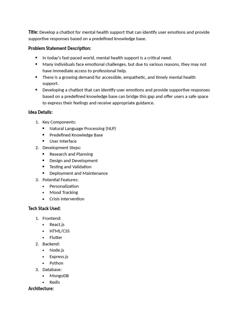 Chatbot for Emotional Support Development | PDF