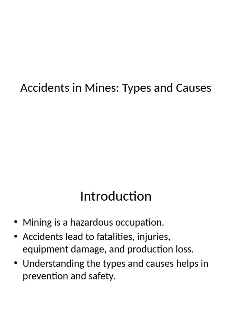 Accidents in Mines Presentation | PDF