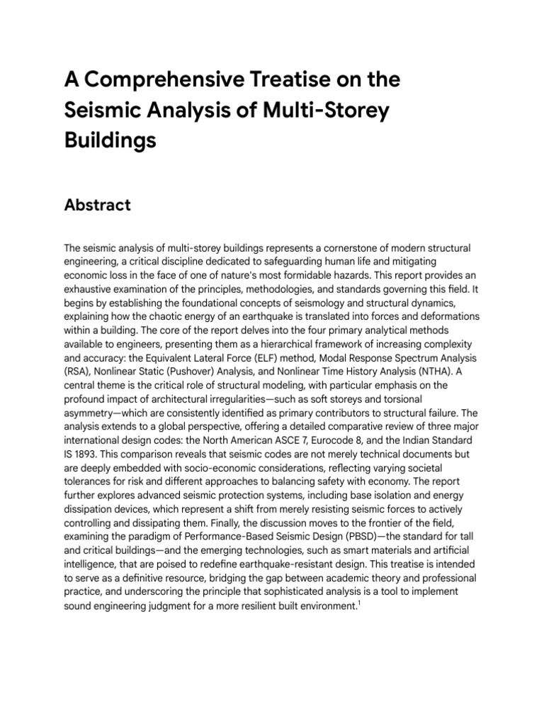 Seismic Analysis of Multi-Storey Buildings | PDF | Earthquakes ...