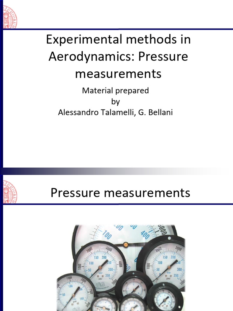 Aerodynamics Pressure Measurement Techniques | PDF | Pressure ...