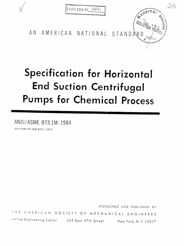 Ansi Asme B73.1-1984 | PDF