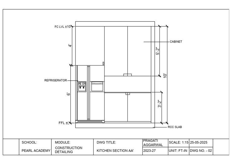 Kitchen Section Detail for Pearl Academy | PDF