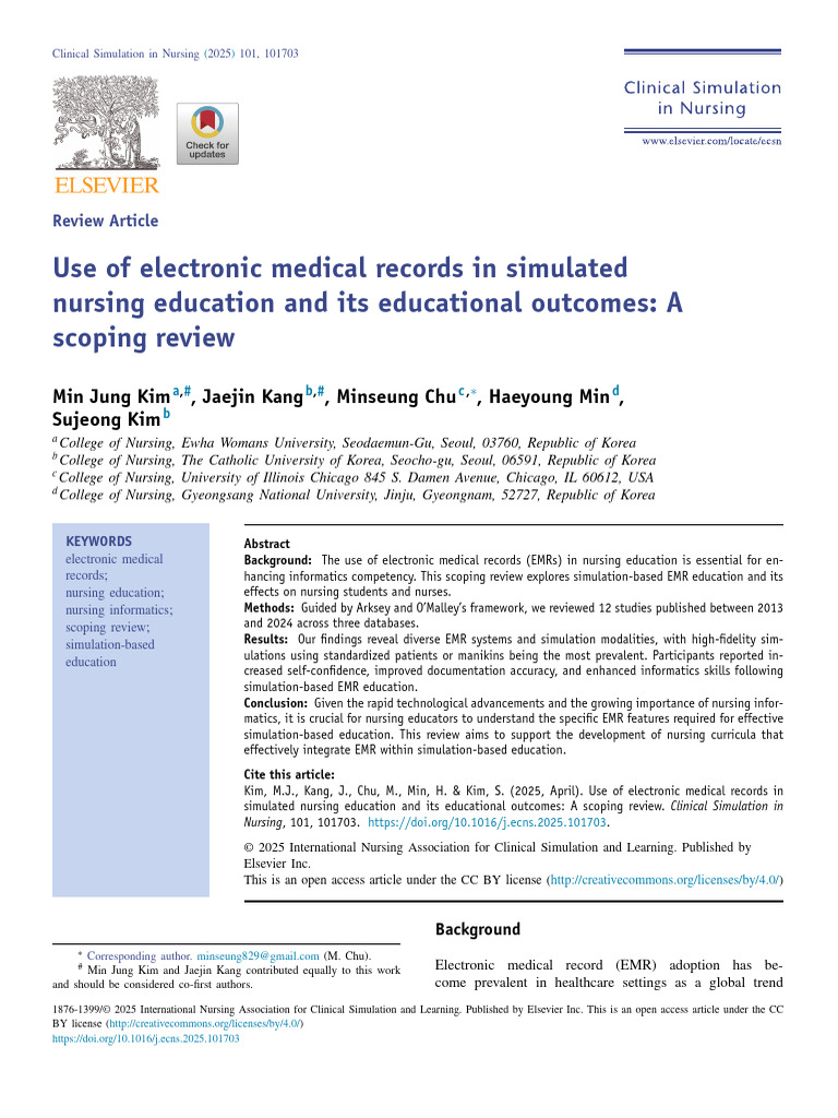 EMR in Nursing Education: A Scoping Review | PDF | Electronic Health ...